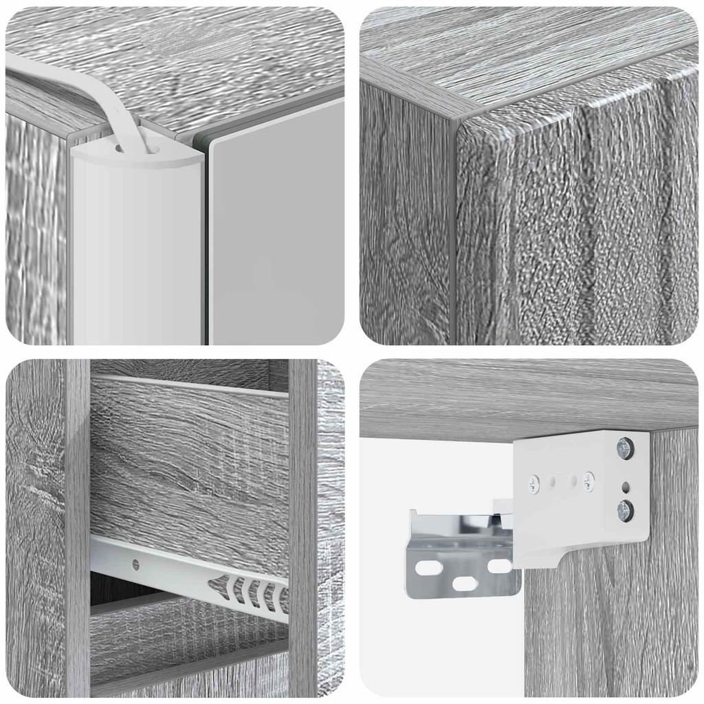 Bathroom Cabinet Set 5 pcs Grey Sonoma 43 x 11.5 x 60.5 cm