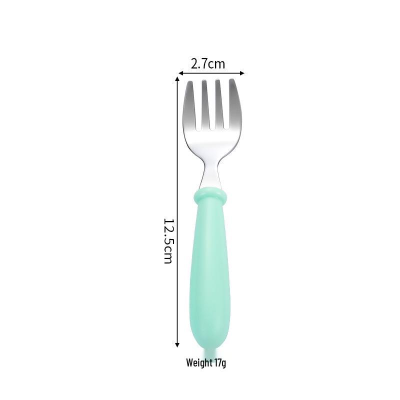 304 Stainless Steel Children's Spoon & Fork Set with Portable Box - Ideal for Baby Feeding and Student Use.