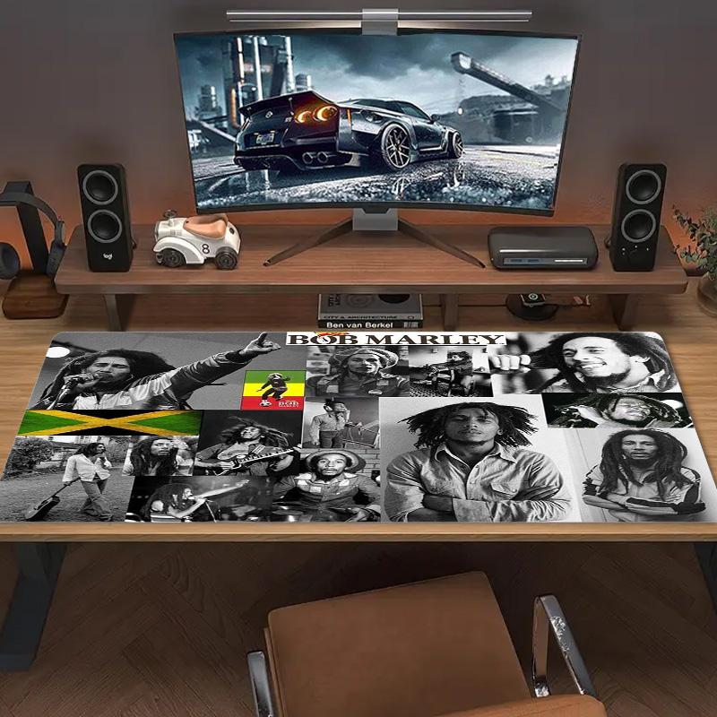 Bob Marley Poster Farbe Mauspads Großes Gaming Tischkissen Rutschfestes Laptop Tablet Großes Mauspads XXL Matte Mini PC Spielmatte Mit Verriegeltem Rand
