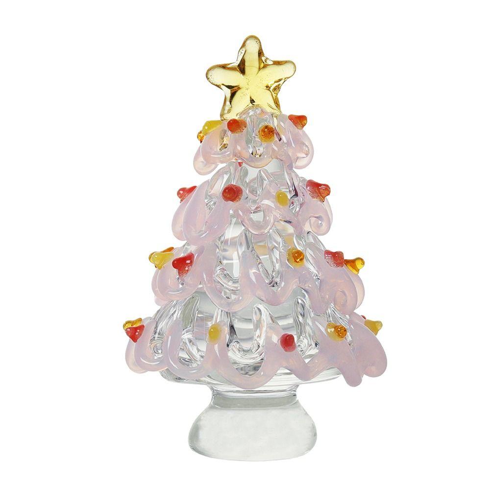 Cartoon Glass Christmas Tree Ornament Colorful Figurines Collectibles  Desktop