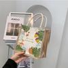 Canvas Bucket Tote Bag for Women, Minimalist Zipper Shoulder Handbag, Japanese Style Daily Commute Bag, Street Fashion Purse KTB