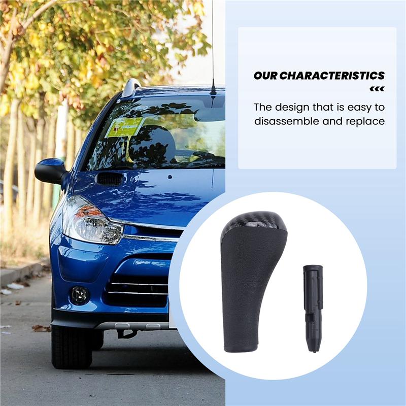 A51K-Carbon Fiber AT Gear Shift Knob Shifter Lever Stick For Citroen C2 C3 For 206 207 307 408