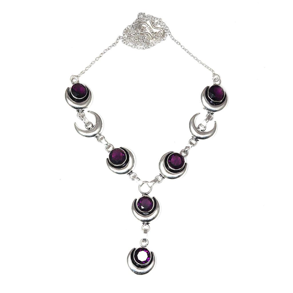 Tanzanite Quartz Gemstone Women's Unisex Jewelry Necklace Set 18-20''