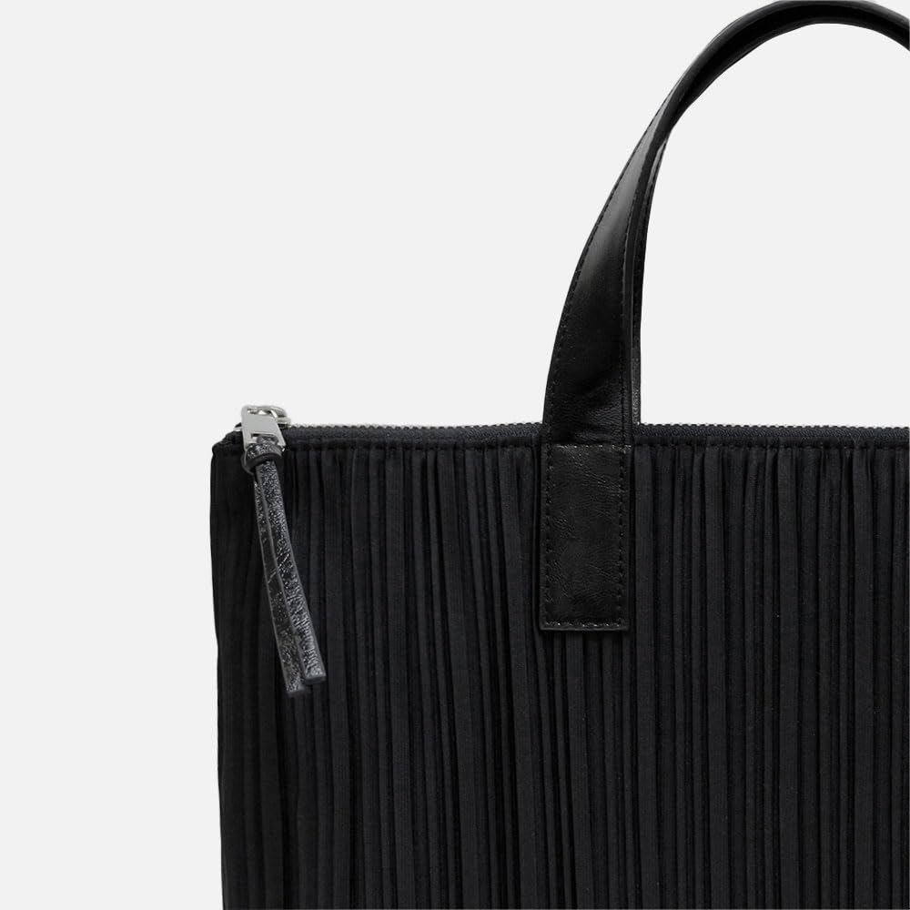BLUEORB Work Bag, Tote Bag, Pleated Bag, Women's, Korean Fashion (Beyond Black)