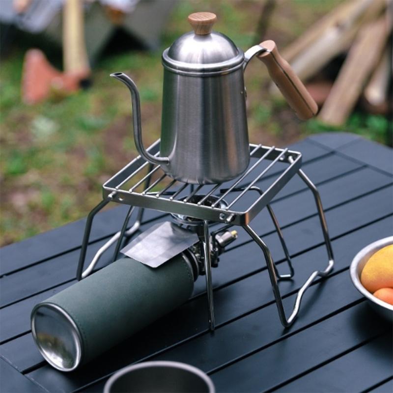 Portable Grill Grid Campfire Stand Stainless Steel Campings Stove Grill Rack Folding Campfire Grill for Outdoor Cooking
