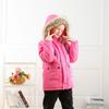Middle and Big Children's Cotton Jacket Solid Color Thickened Warm Rushing Jacket Boys and Girls Hair Collar Removable Hooded Jacket