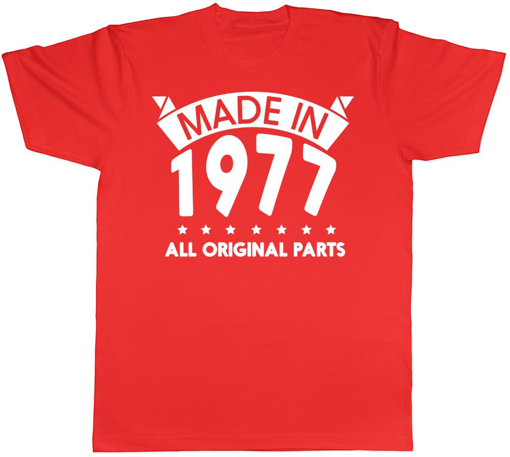 Made in 1977 All Original Parts Birthday Unisexs Short Sleeve TShirt S