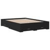 VidaXL Bed Frames with Drawers Black 140x190 Cm Engineered Wood, Bed, Storage Bed, Double Bed Frame, Double Bed, 3280399