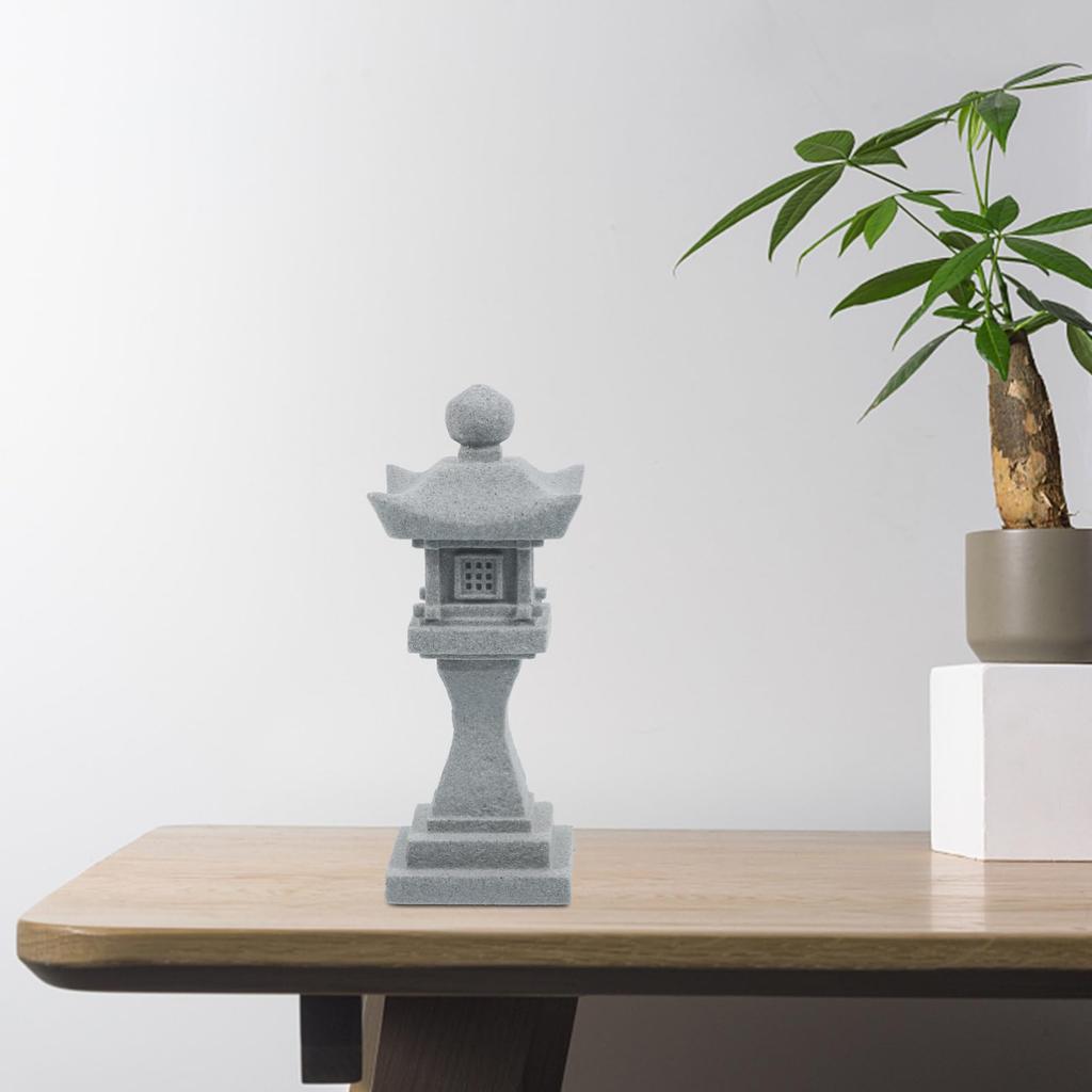 FOMIYES Replica Stone Lantern Sand Table Pavilion Model Zen Garden Tower Mini Tower Ornament Miniature Tower Ornament Aquarium Pavilion Model