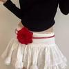 Women Braided Waist Belt Bohemian Style Waist Rope with Flower Decors Decorative Teens Girl Dress Shirt Waist Belt