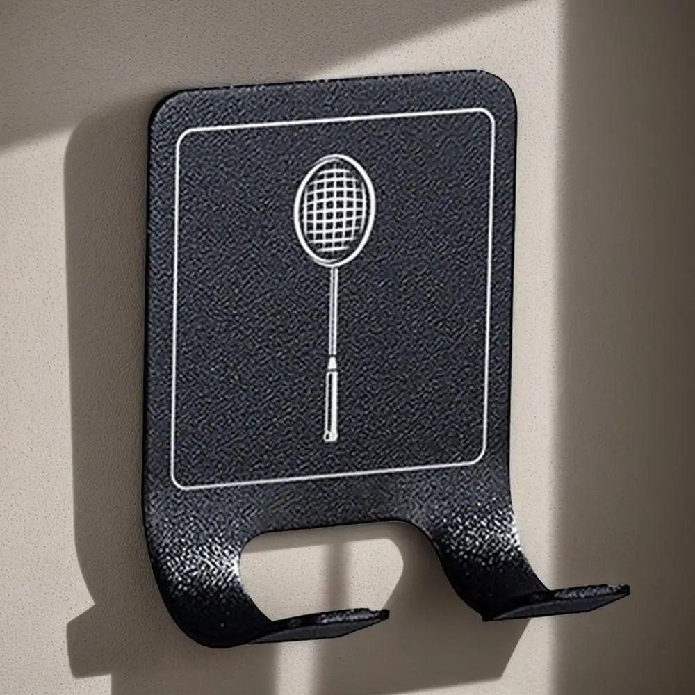 Wall Mounted Badminton Rackets Holder Self-adhesive Rackets Wall Hook New Tennis Racket Wall Rack