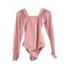 Maillot de Ballet de Manga Larga Body de Gimnasia Elástico Ropa de Baile para Mujeres Adultas Maillots de Bailarina