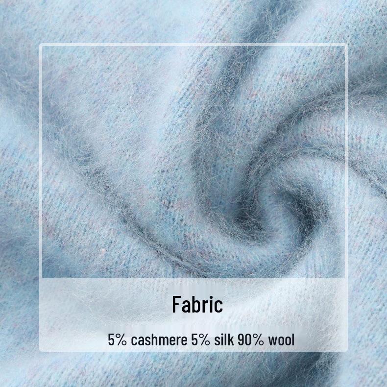 Women's 26-Year Brush V-Neck Sweater: 5% Cashmere, 5% Silk, 90% Australian Wool - Seamless and Versatile
