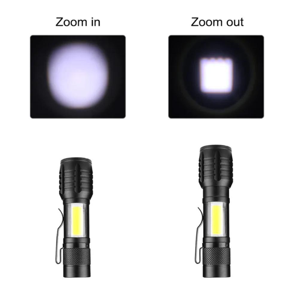Portable Rechargeable Zoom LED Flashlight XP-G Q5 Flash Light Torch Lantern 3 Lighting Modes Camping Light Mini Led Flashlight