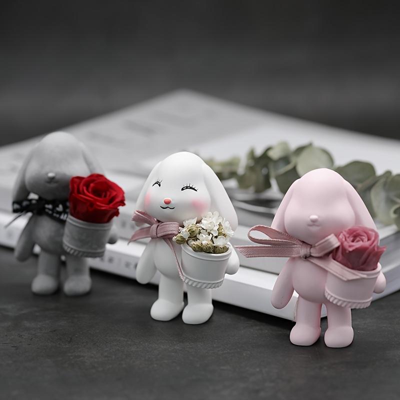 Silicone Mold Compatible for DIY Resin,Plaster,Clay Casting - Rabbit,Flower Basket,Bucket&Ornament Molds for Handmade Crafts