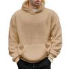 Double-Sided Fleece Hoodie Men Winter Casual Loose Fit Youth Pullover Hooded Sweatshirt