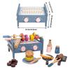 Kids Role Play Kitchen Set with Cutting Toy Accessories for BBQ Fun Play Food Set Pretend Play BBQ Grill Cooking Fun