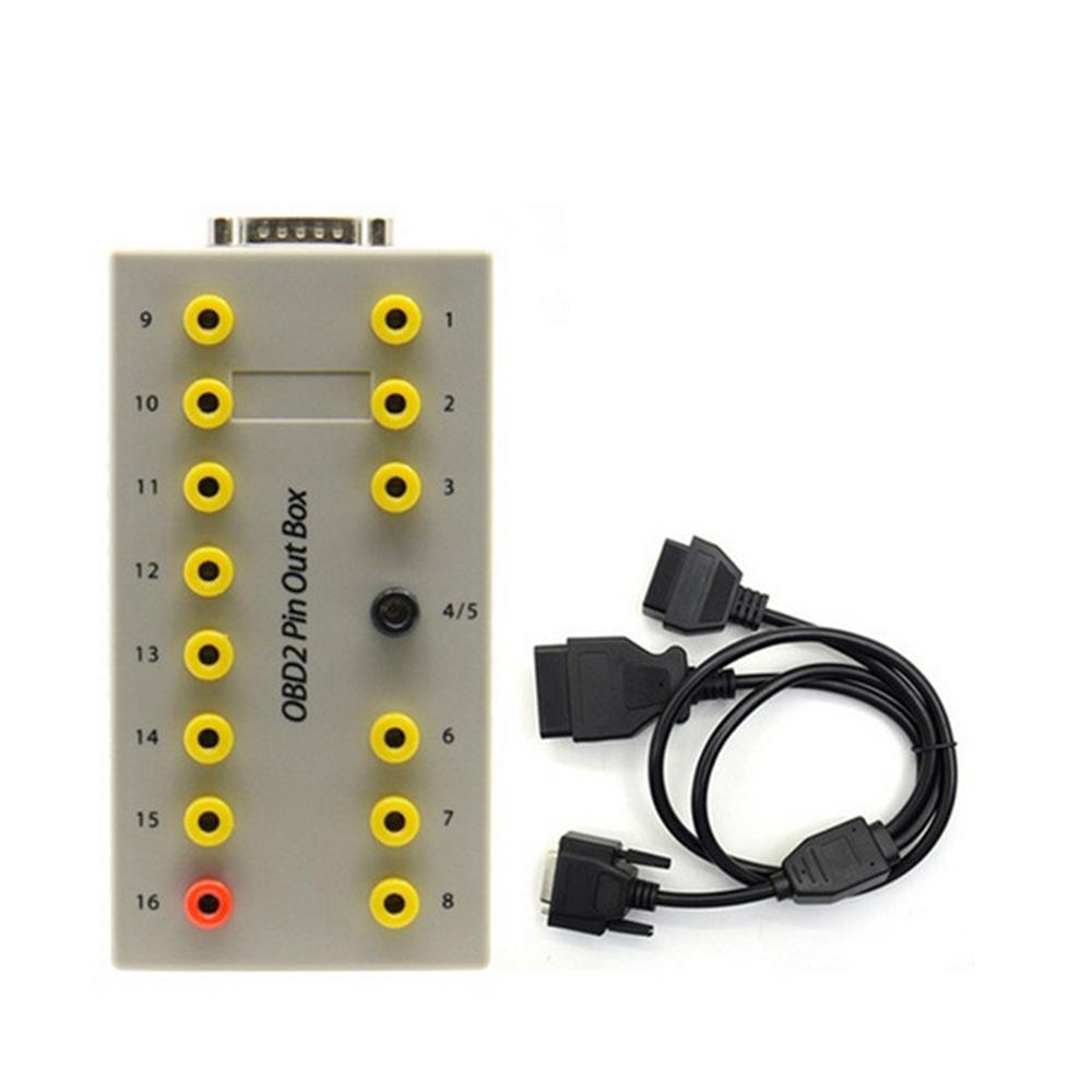 Car OBD2 Break Out Box OBDII Protocol Detector Pin Out Box For OBD Line Signal Judgment Transfer Diagnostic Connector Detector OBDII Pin Out Box
