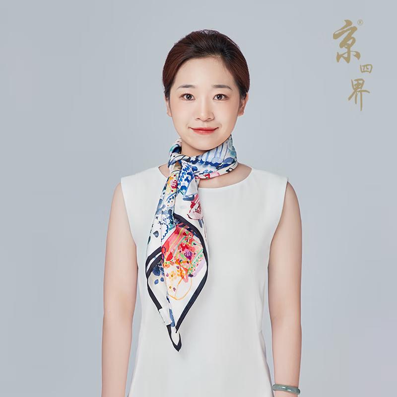 Jingsijie Diamond Breakfast Mulberry Silk Scarf