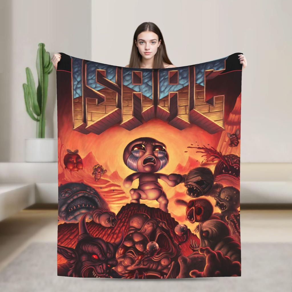 Soft Blanket Airplane Travel The Binding Of Isaac Throw Blanket  Flannel Bedspread For Couch Chair Print Sofa Bed Cover