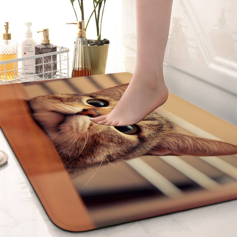 Funny CAT Meme Bathroom Mat Kids Room Bedroom Decoration Balcony Anti Slip Doormat Living Room Welcome Rug