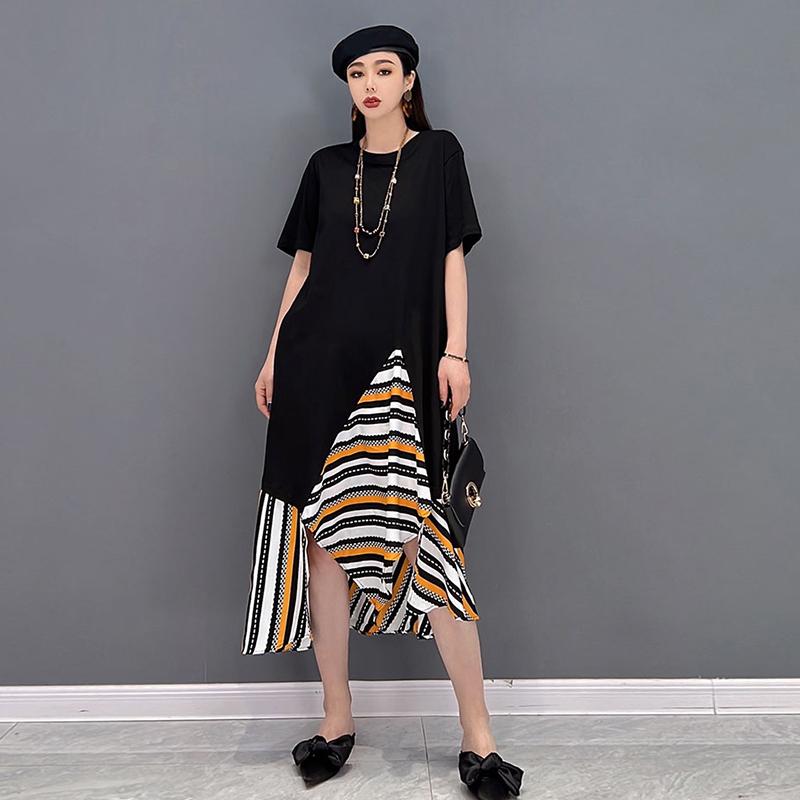 

Асимметричное индивидуальное платье XITAO с принтом WMD5490 One Size чёрный