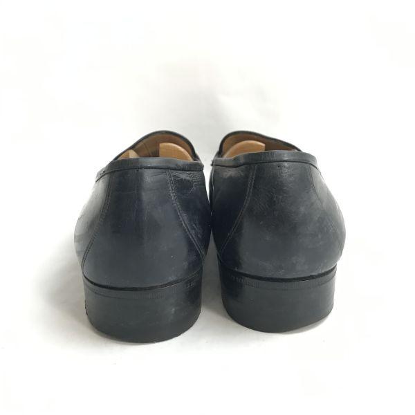 A.Testoni Leather Moccasin Slip-on Loafer 6.5 25 Black Business Dress shoes(USED)