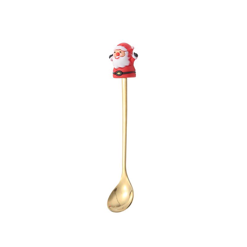 Creative Cartoon Stainless Steel Spoon & Fork Set: Coffee Stirrer, Fruit Fork, Christmas Gift
