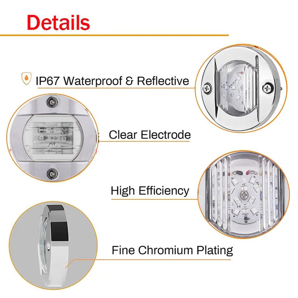 4Pcs Boat Interior Lights LED DC 12V Interior Cabin Light Waterproof Round for Pontoon Fishing Boat Kayak Sailboat