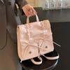 Solid Bow Tie Style Solid Quality Luxury Sense Compact Backpack for Women Designer Casual New Style