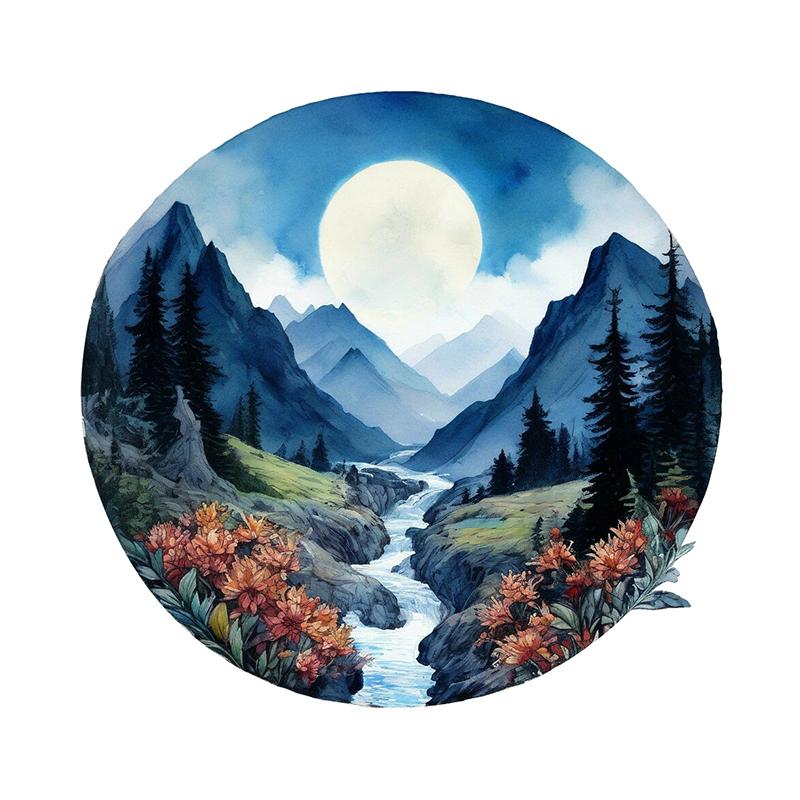 Mountains and Rivers Nature Views Car Sticker Vinyl Decal Waterproof Rear Window Motorcycle Camper Bumper Truck Laptop Decoration SH1221
