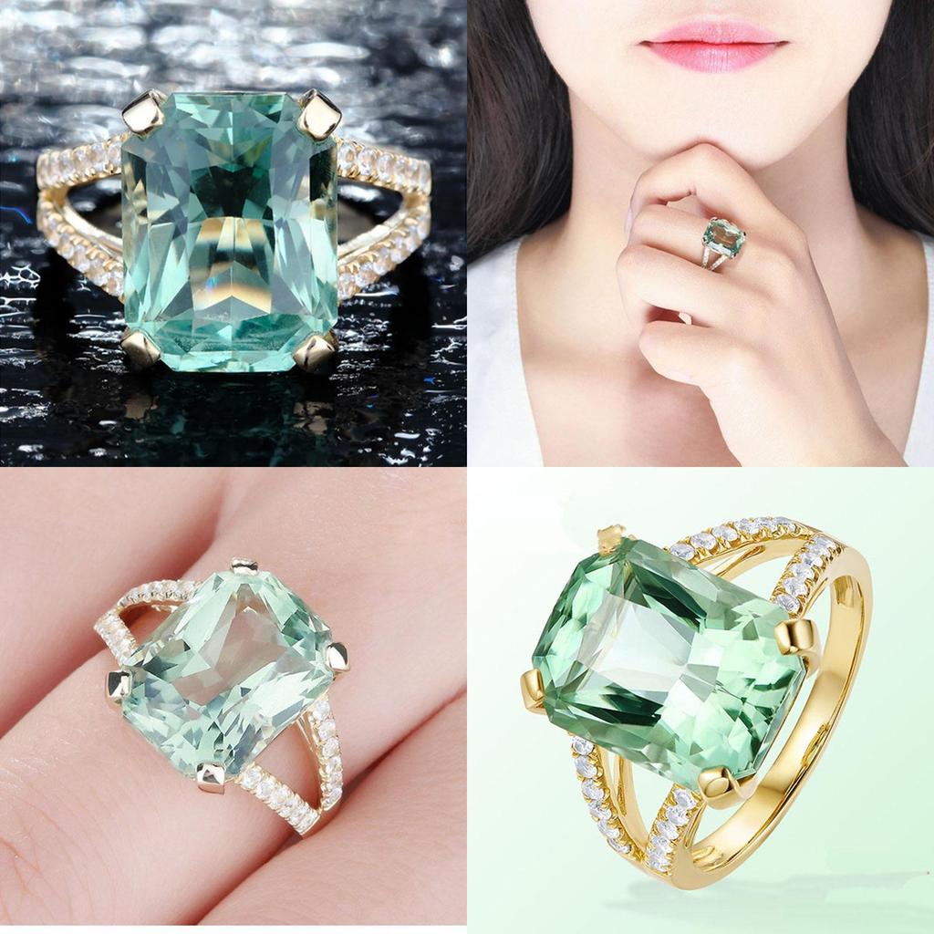 Rings Green Vintage Crystal Fashion Retro Jewelry For Women Gifts