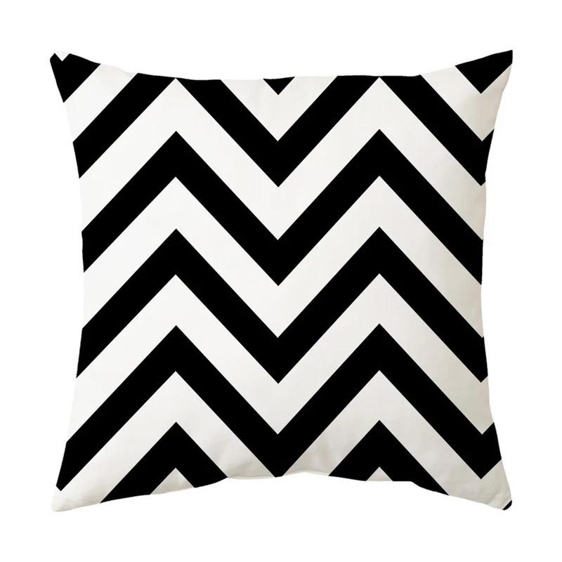 

Black and white geometric simple high-end space pillowcase patchwork cushion cover striped letter pillowcase home decoration 16x16Inch