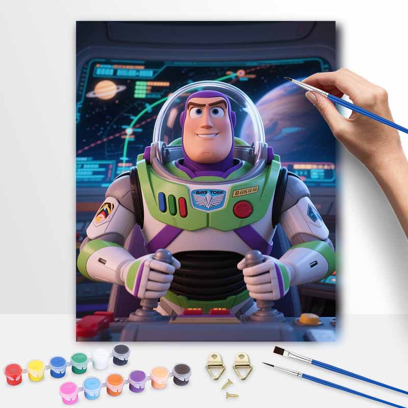 Disney Buzz Lightyear Digital Oil Painting Art Kit Hand Painted Home Decor