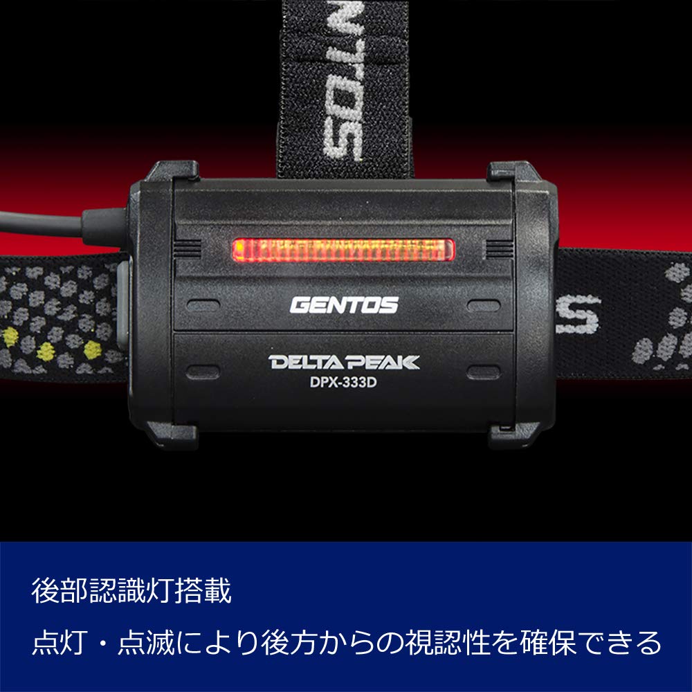 GENTOS DeltaPeak LED Headlamp with Flashing Function Lumens 7 Hours of Operational Light Contactless Sensor Requires 3 AA ANSI Compliant DPX-333D [400