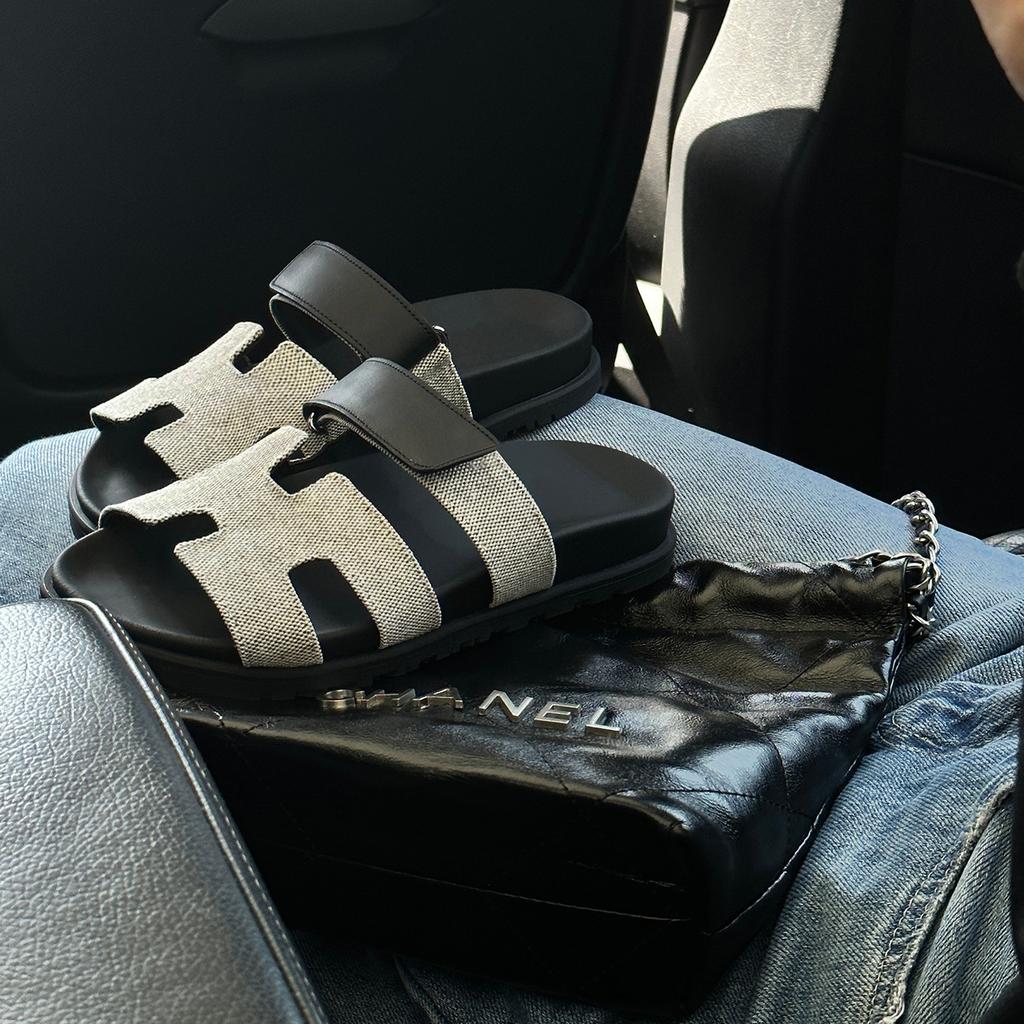 Schaffellversion~ Internet-Berühmtheit zweiter Onkel Schuhe lässige Mode Wort mit Hausschuhen Damen Sommerbekleidung dicke Sohlen Klettverschluss H coole Hausschuhe