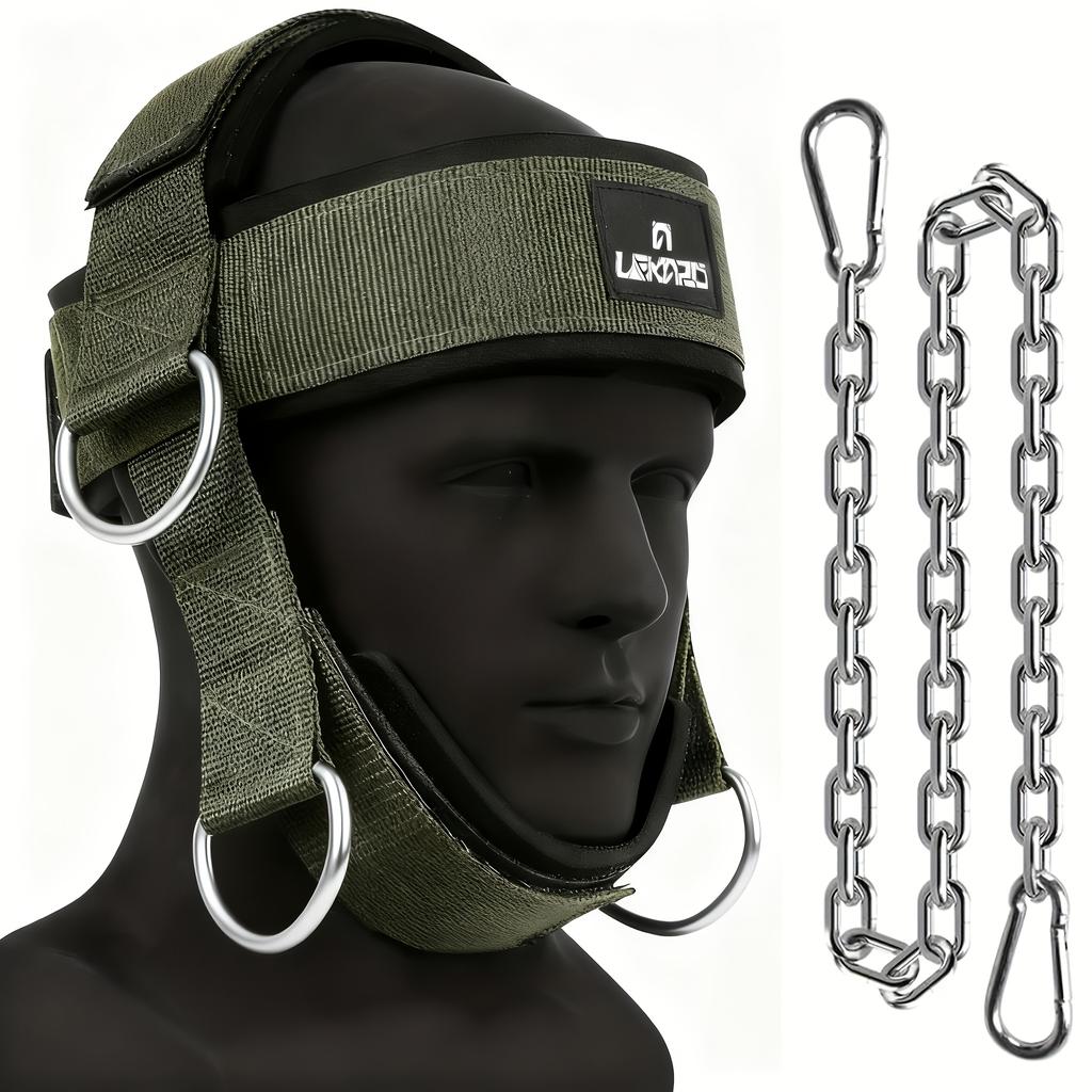 Professional Weighted Headband for Neck Training, Adjustable Head Harness with 2 Carabiners To Enhance Neck and Core Strength
