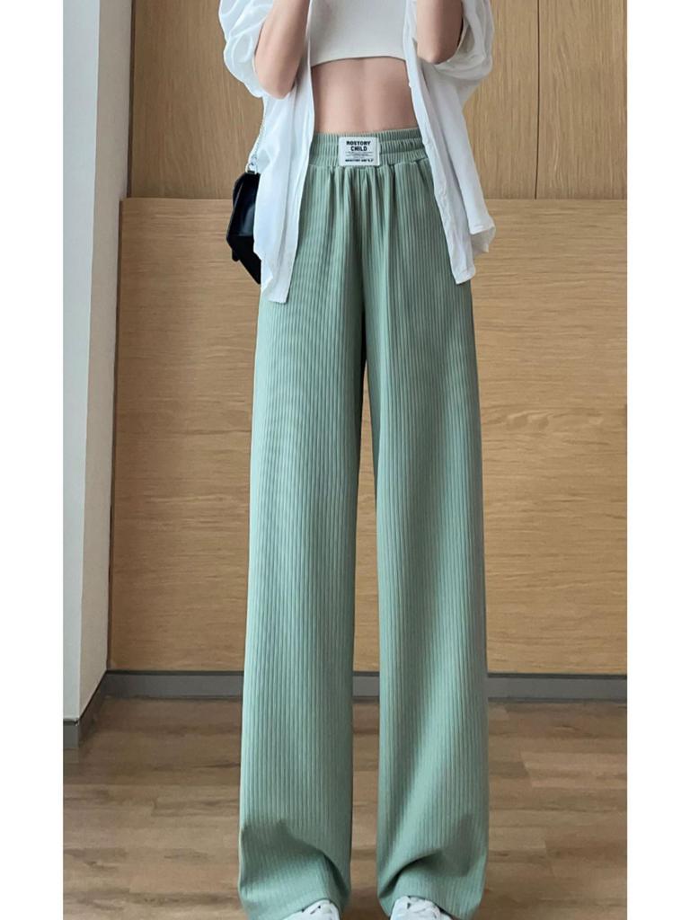 Women's High-Waisted Slimming Pants - Summer 2025 Ice Silk, Loose Fit for Petite Figures