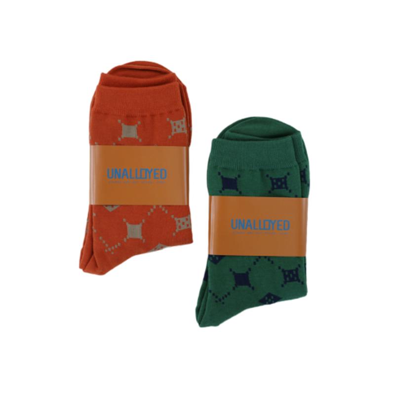 UNALLOYED ARGYLE PATTERN SOCKS / GREEN
