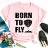 Cute Cartoon Flower Balloon Half Sleeve Base Bf Wind Round Neck Short Sleeve T-shirt Woman Harajuku  Oversized T Shirt