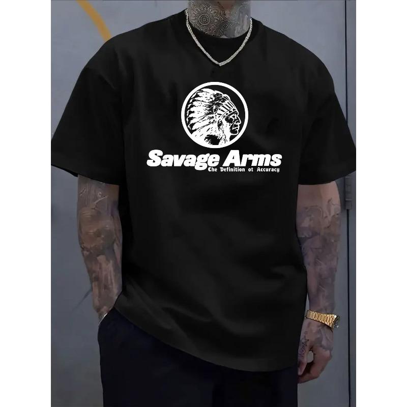 

Savage Arms Short-Sleeve T-Shirt with Indian Pattern 4XL чорний