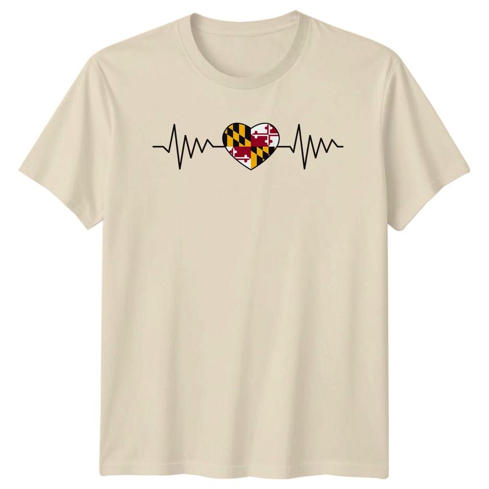 Maryland Flag Heartbeat TShirt Maryland Pride Birthday Gift For Him And Her