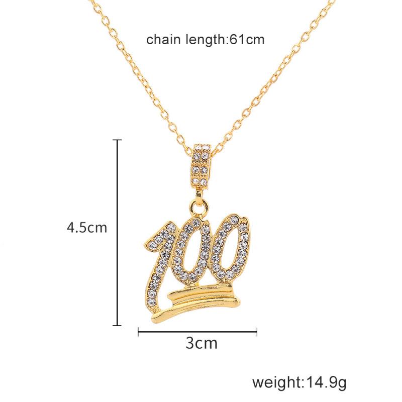 RUI RUI YU Necklace Hip Hop Style Neutral Diamond-mounted Number Shape Pendant Necklace