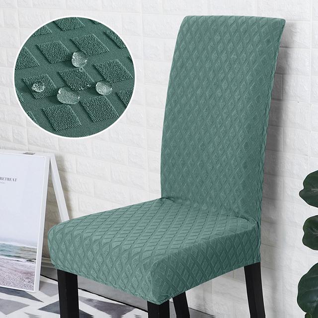 

Вязаный однотонный чехол на стул, эластичный чехол на сиденье для семейного ресторана, кафе, Sarung Kerusi Meja Makan, для стульев, кухни, отеля 1-Pcs зелёный