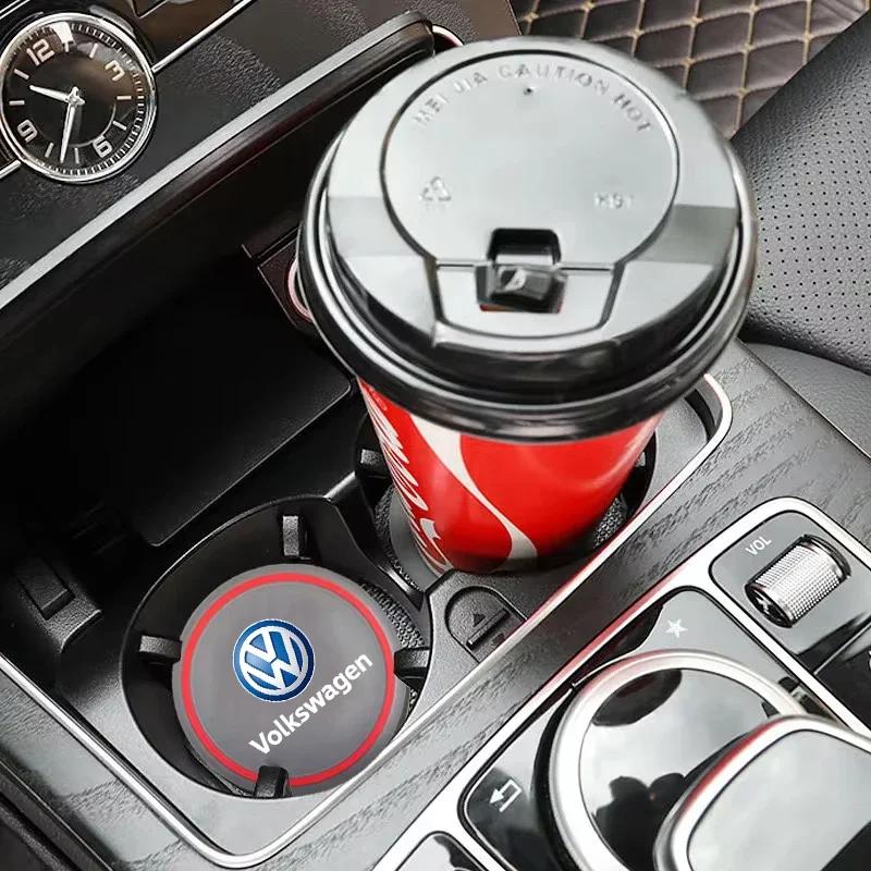 Hijk1 ·Car Internal Accessories Coaster Water Cup Bottle Holder Anti-slip Pad Mat Waterproof For VW Golf GTI Tiguan Jetta Passat Polo
