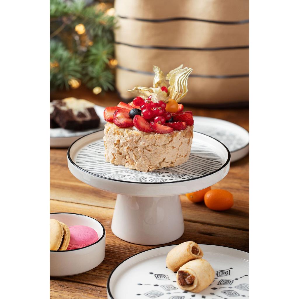 11-delt stablebart etnisk frokostsett for 6 personer med stående serveringsfat - presentasjonssett