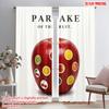 2pcs 2D Flat Printing Window Curtains Partake Fruit Apple Fabric Without Electricity Family Party Use for Photo Booths & Events