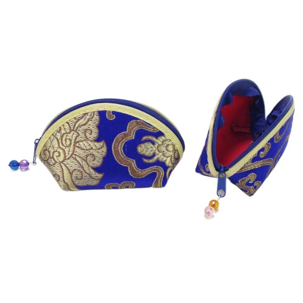 Blumenstickerei Münzbeutel Glückverheißende Wolke Muschel Münzbeutel Nützliche Stoffgeldbörse Mädchen