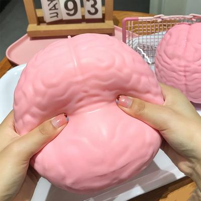 1/2Pcs Giant Simulation Brain Squeeze Toy Stress Relief Pink Brain Sensory Toy Decompression Slow Rising Realistic Brain Fidget Toy