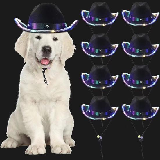4. Juli Hunde-Outfit Set – Patriotischer Cowboyhut & Bandana Für Kleine Hunde & Katzen (Größe S)